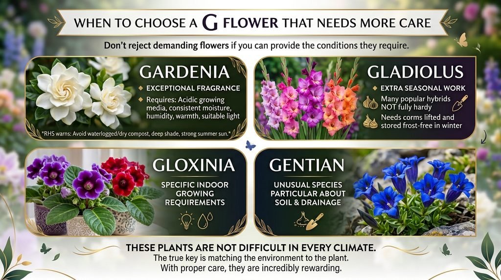When to Choose a G Flower That Needs More Care