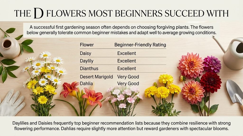 The D Flowers Most Beginners Succeed With