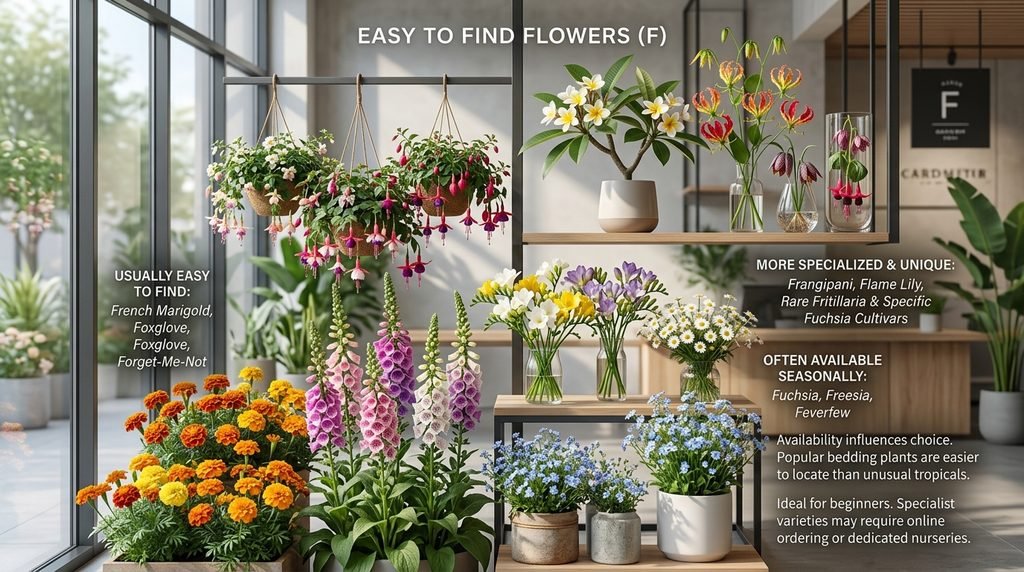 Which flowers are easy to find?