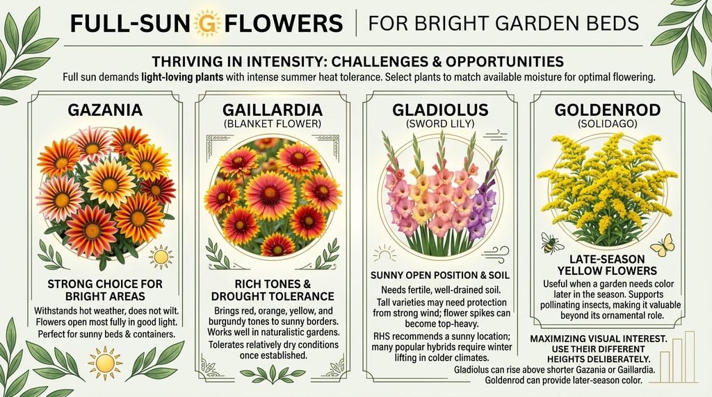 Full-Sun G Flowers for Bright Garden Beds