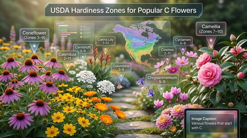 USDA Hardiness Zones for Popular C Flowers