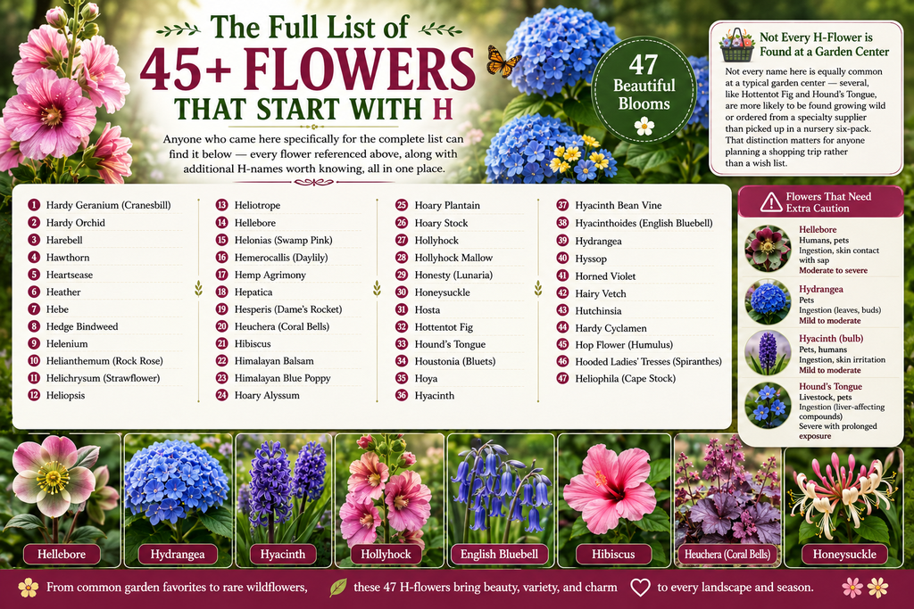 The Full List of 45+ Flowers That Start With H