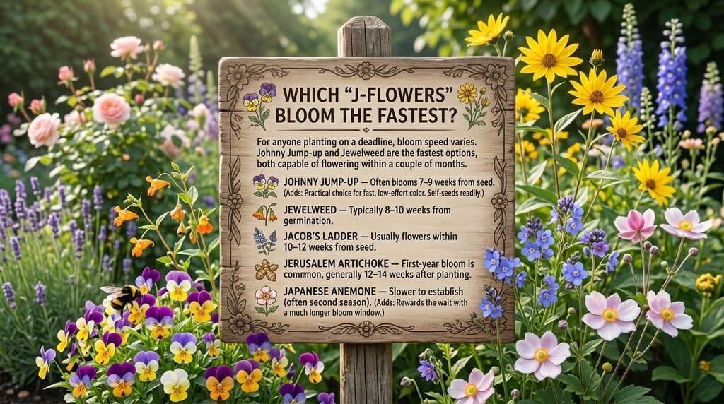 Which J-Flowers Bloom the Fastest