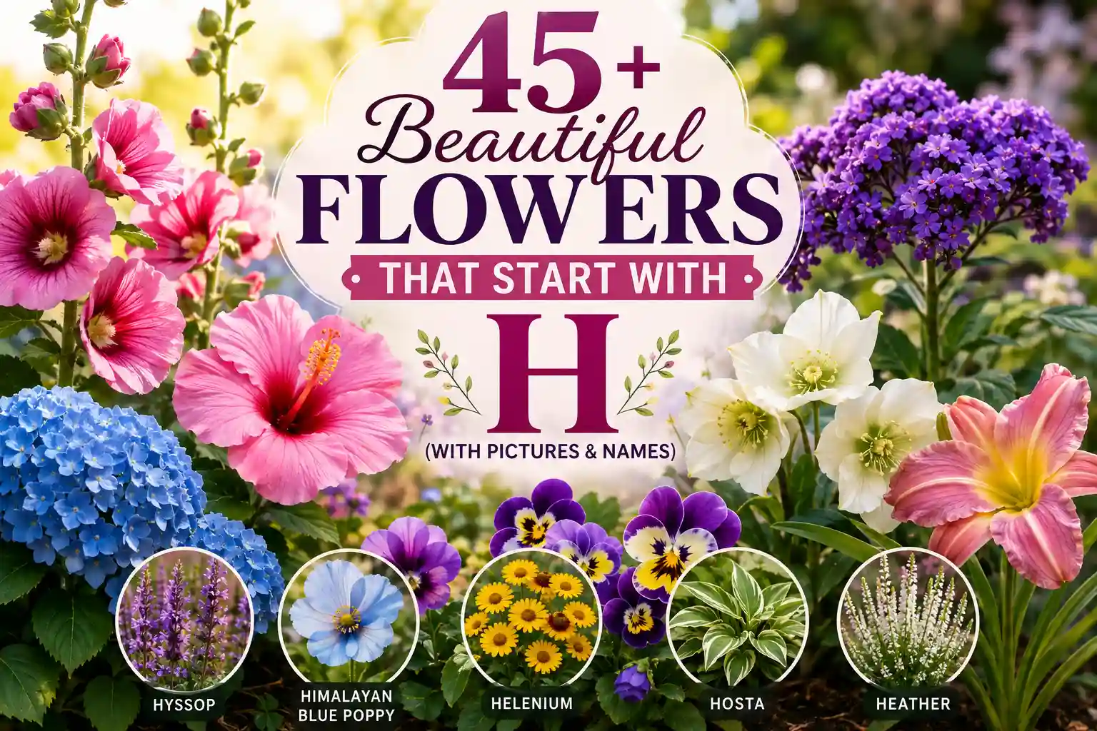 45+ beautiful flowers that start with H with pictures and names
