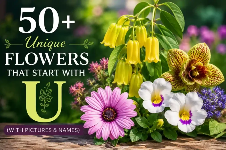Beautiful U flowers featuring Ursinia, Bellwort, and Urn Plant blooms.